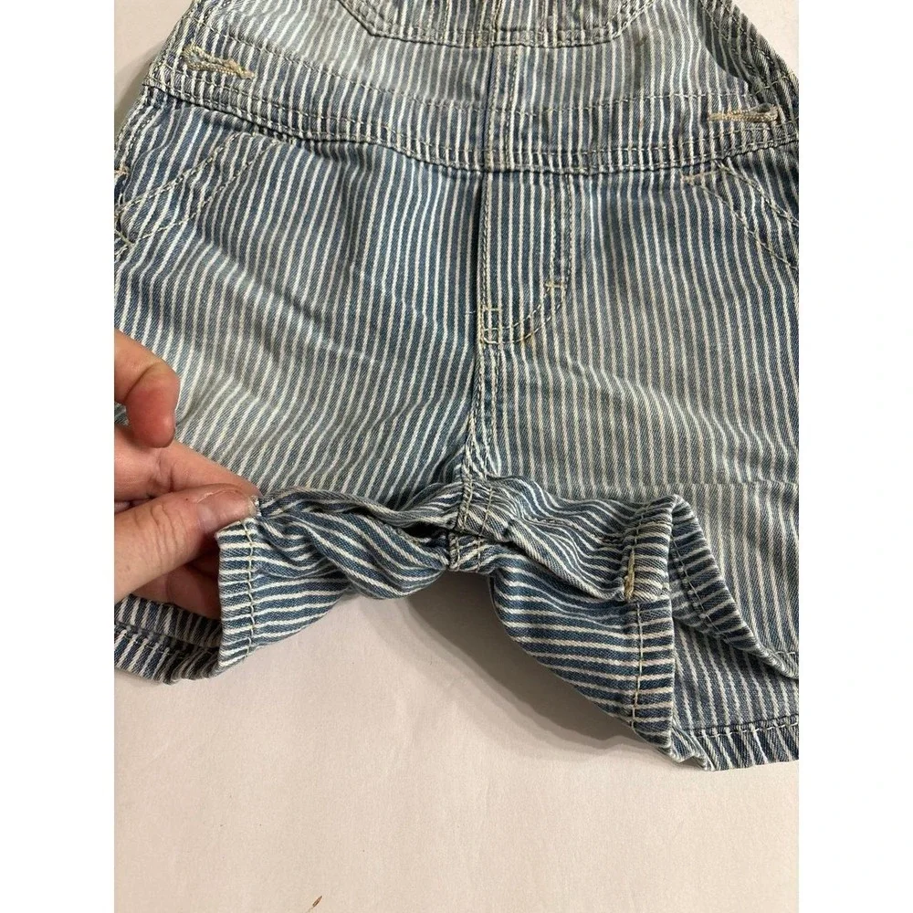 OshKosh B'gosh striped denim short overalls (18 min) Vintage Style Train overall